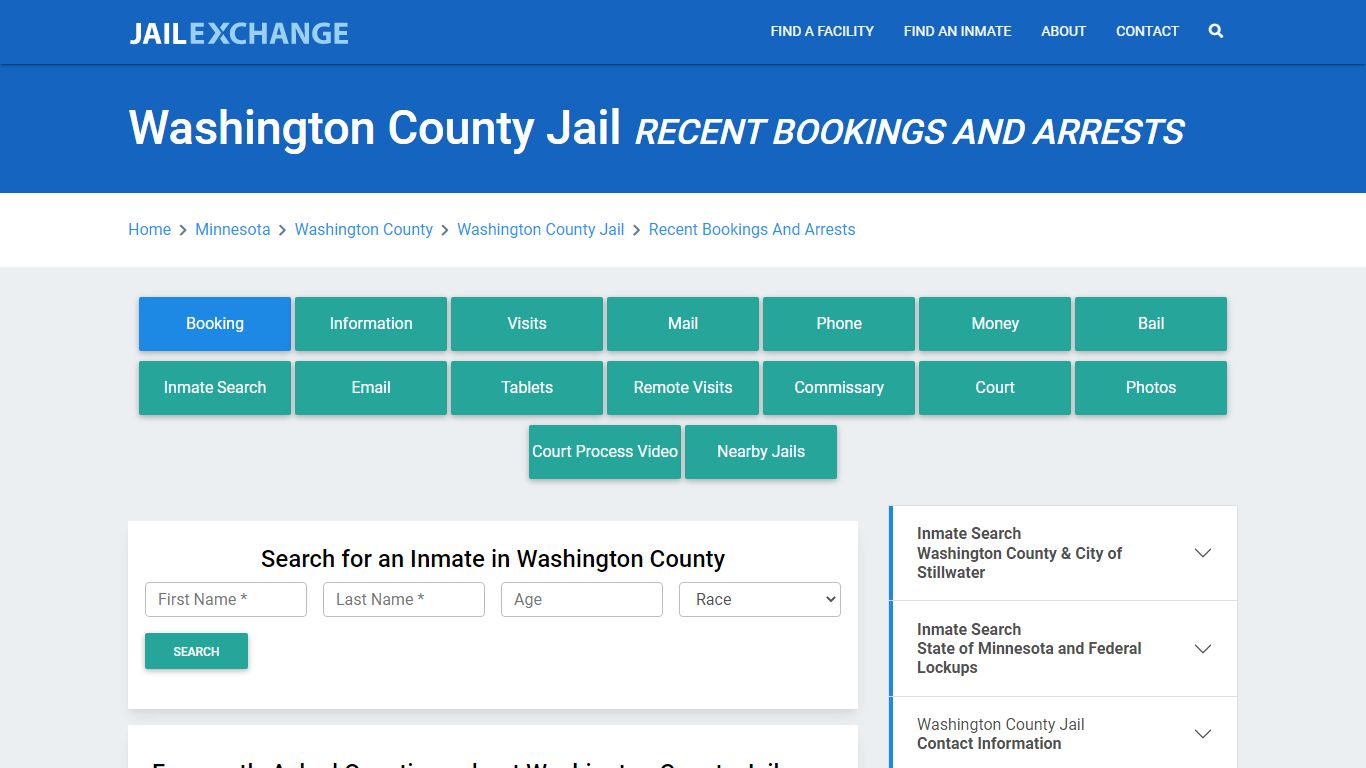 Washington County Jail MN Recent Arrests and Bookings